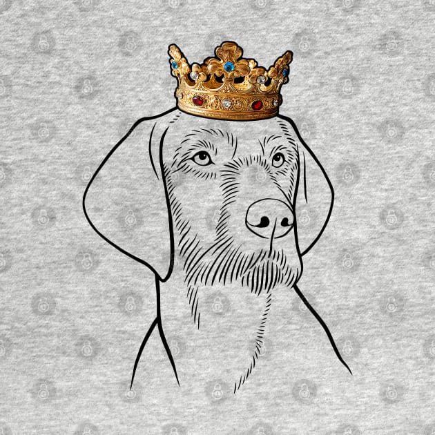 Wirehaired Vizsla Dog King Queen Wearing Crown by millersye